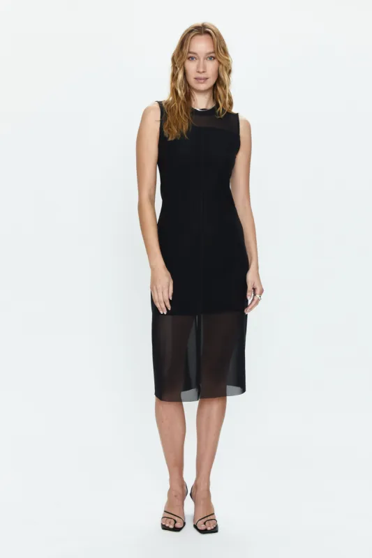 June Sleeveless Midi Dress - Noir sold by pistola