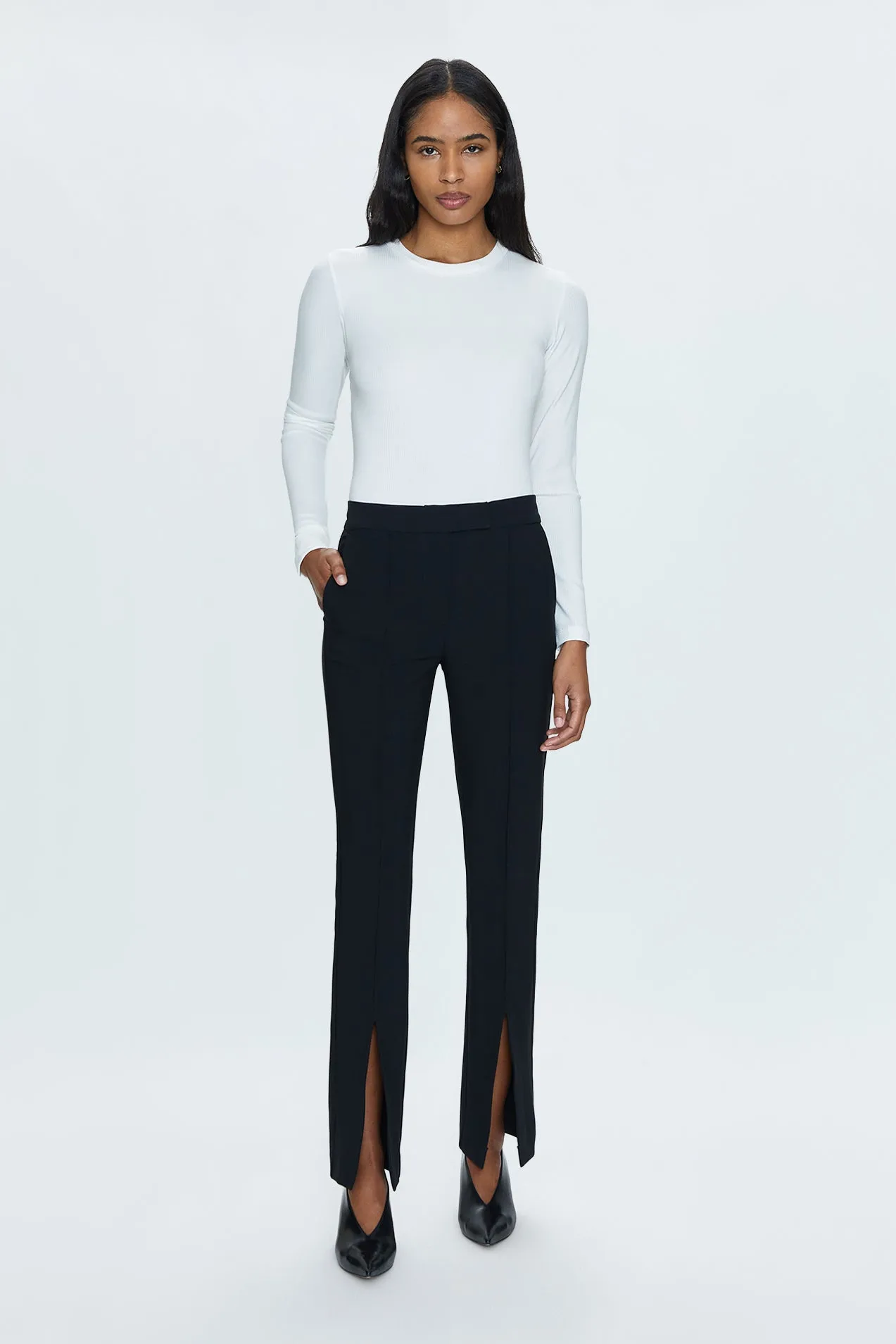 Diana Front Slit Trouser - Black sold by pistola