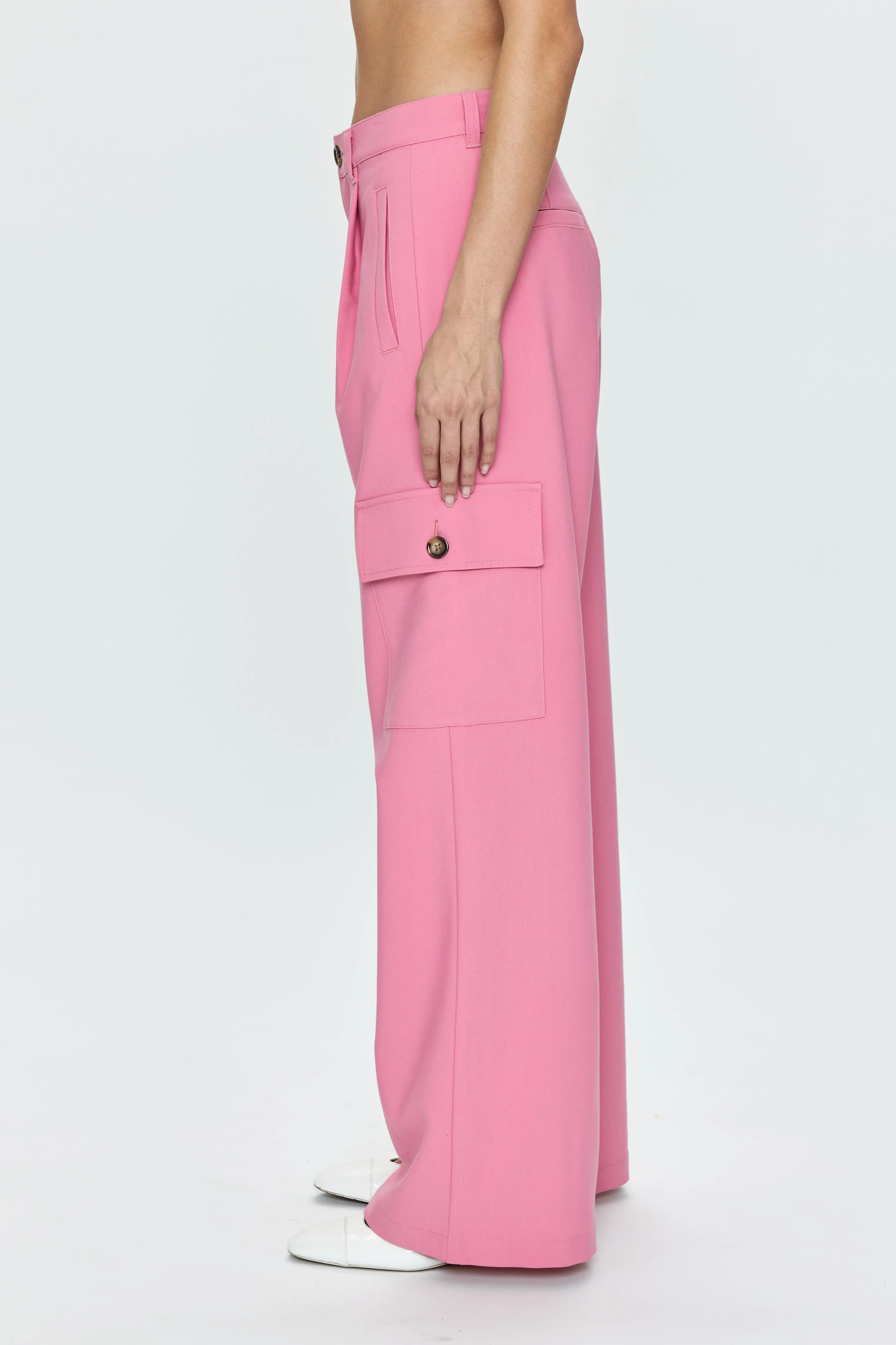 Brynn High Rise Relaxed Cargo Trouser - Pink Cosmos sold by pistola product image thumbnail 3