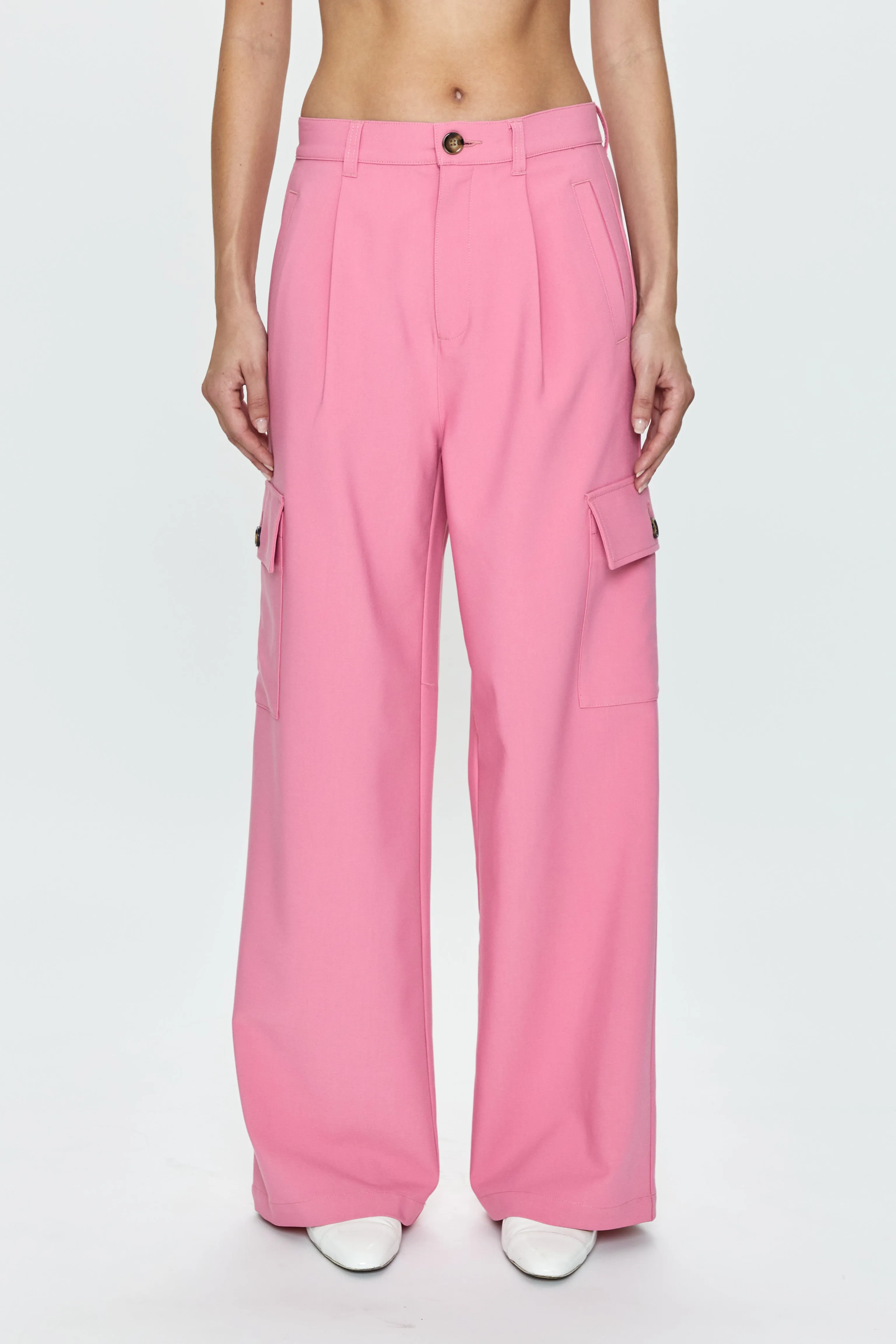 Brynn High Rise Relaxed Cargo Trouser - Pink Cosmos sold by pistola product image thumbnail 2