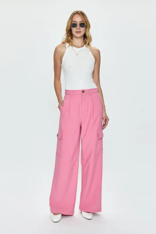 Brynn High Rise Relaxed Cargo Trouser  - Pink Cosmos sold by pistola