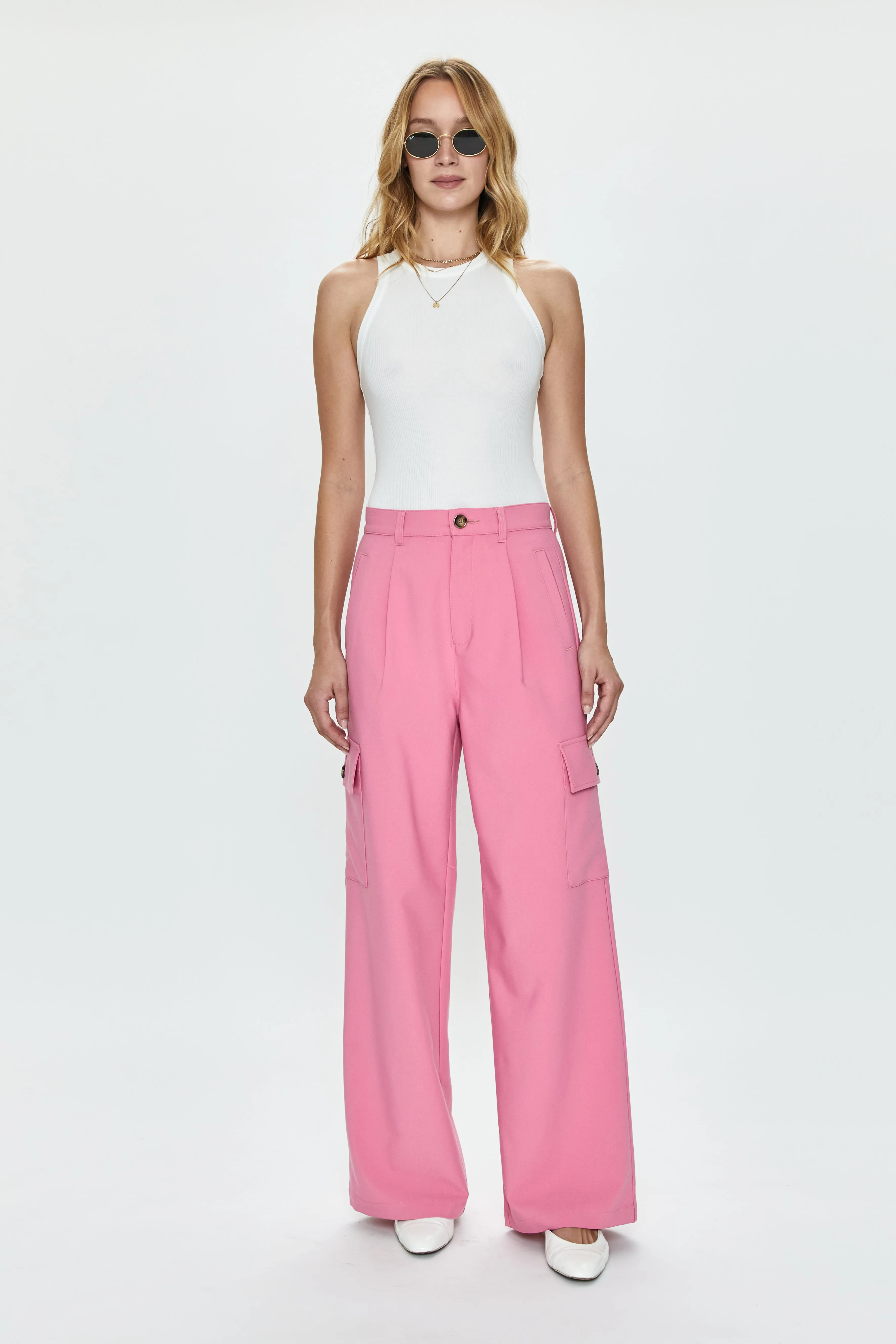 Brynn High Rise Relaxed Cargo Trouser - Pink Cosmos sold by pistola product image thumbnail 5