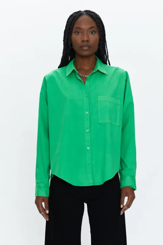 Sloane Oversized Button Down Shirt - Green Apple sold by pistola