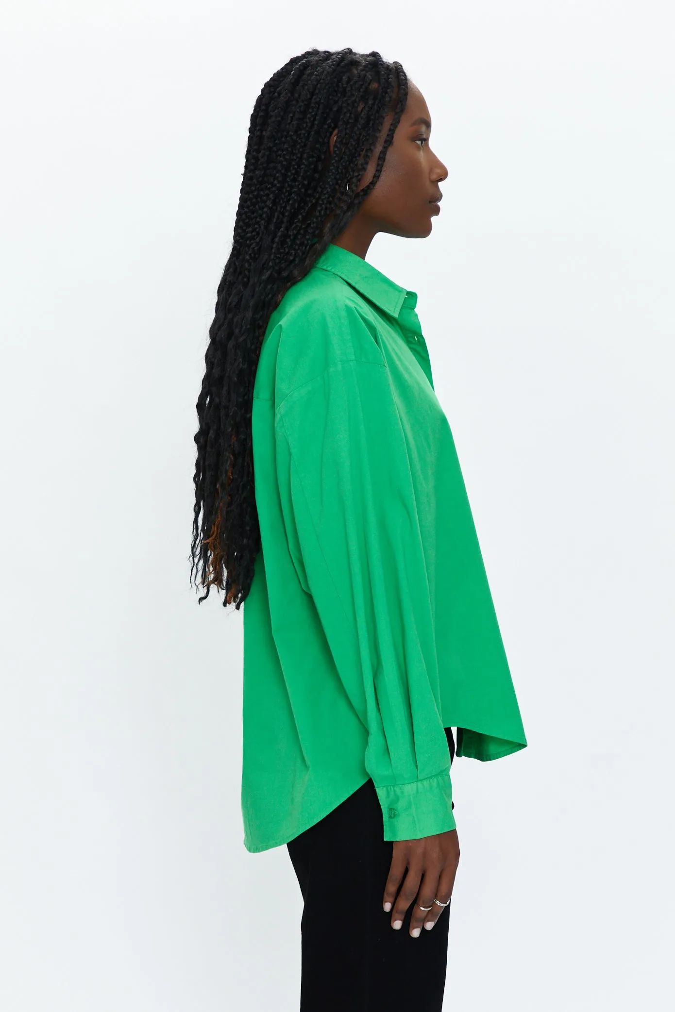 Sloane Oversized Button Down Shirt - Green Apple sold by pistola product image thumbnail 3