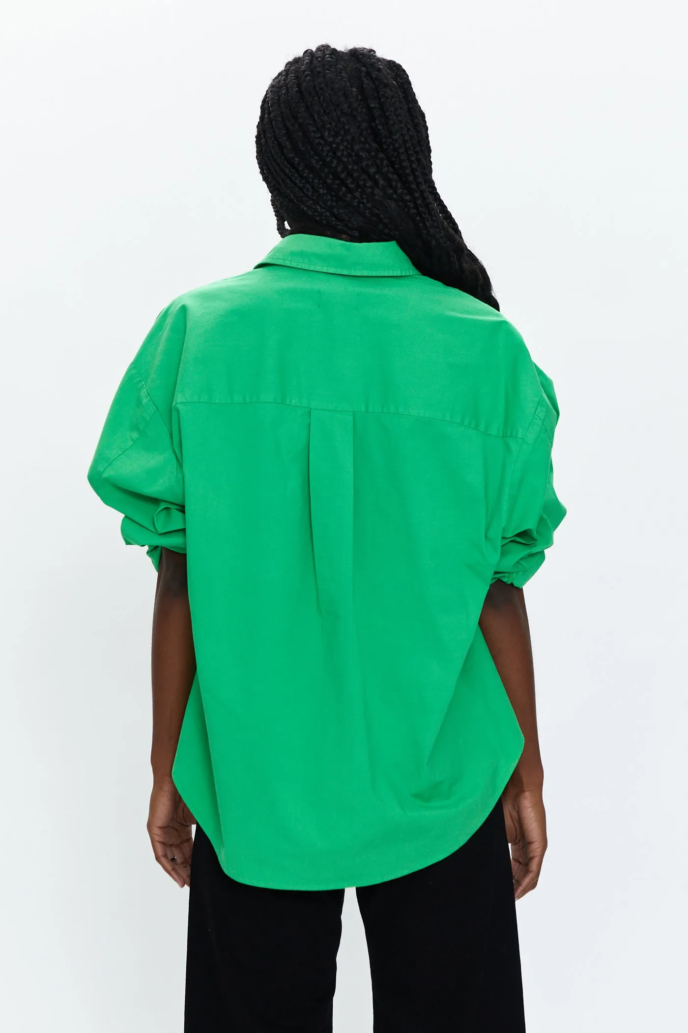 Sloane Oversized Button Down Shirt - Green Apple sold by pistola product image thumbnail 4