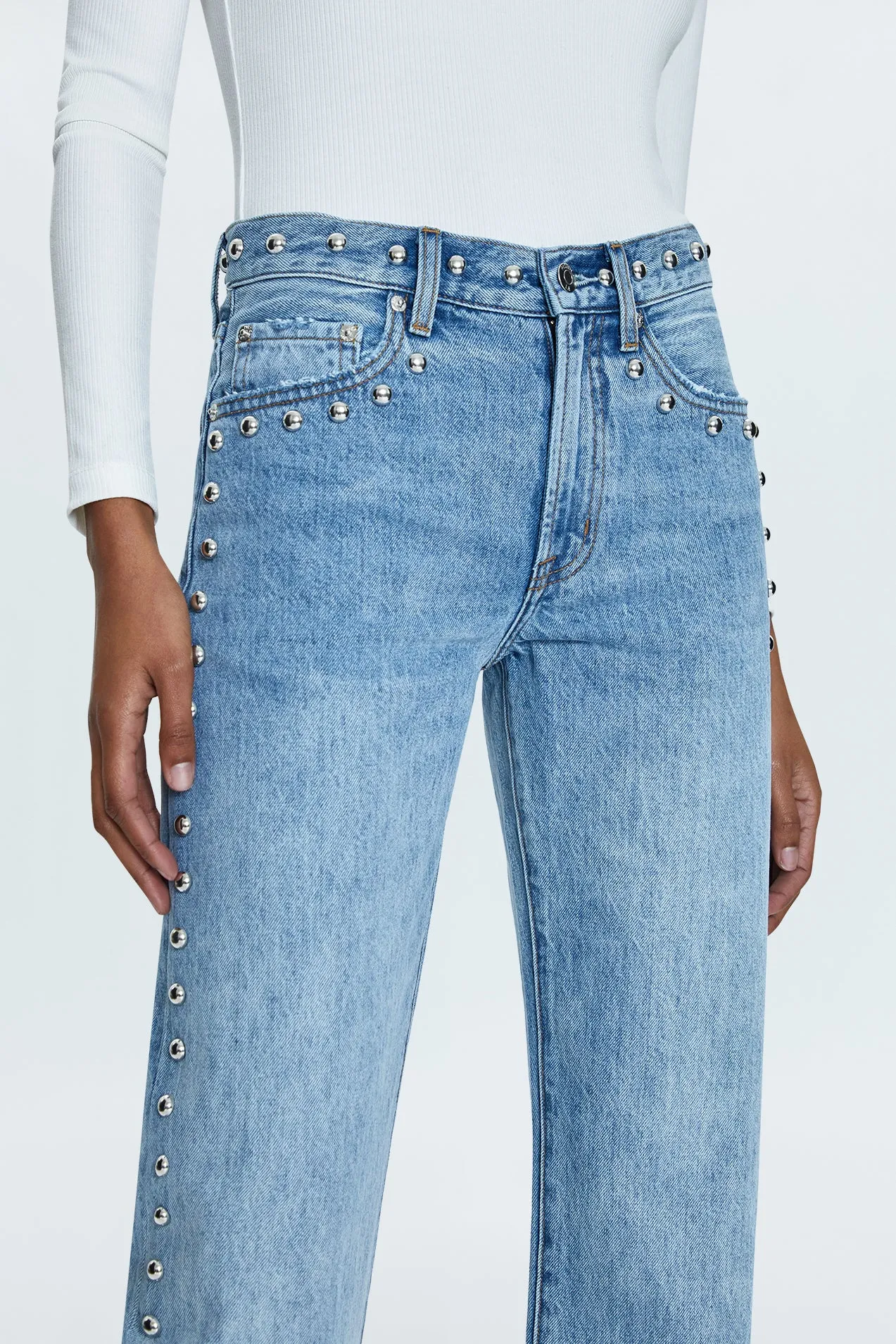 Lexi Mid Rise Bowed Straight Jean - Satellite sold by Pistola product image thumbnail 2