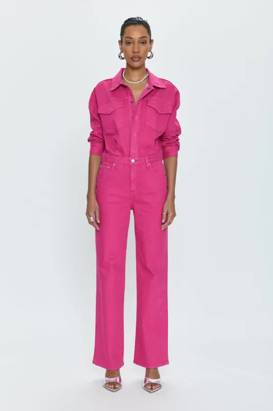 Nikkie Long Sleeve Jumpsuit - Pink Garnet sold by pistola