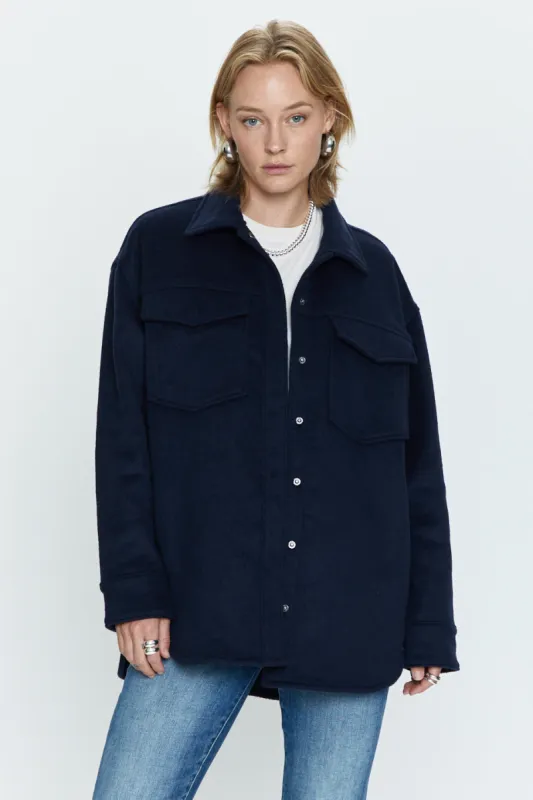 Mandy Oversized Shirt Jacket - Navy Sky sold by pistola