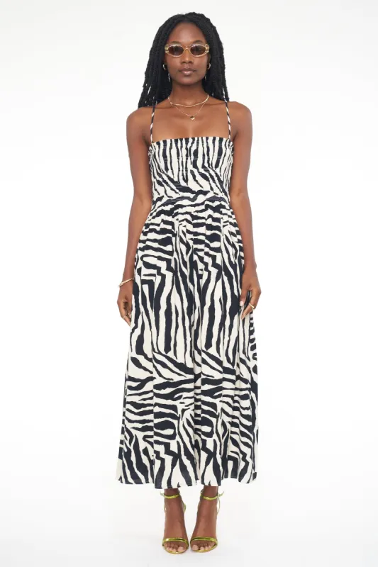 Bianca Lightweight Smocked Bodice Dress - Malibu Safari sold by pistola