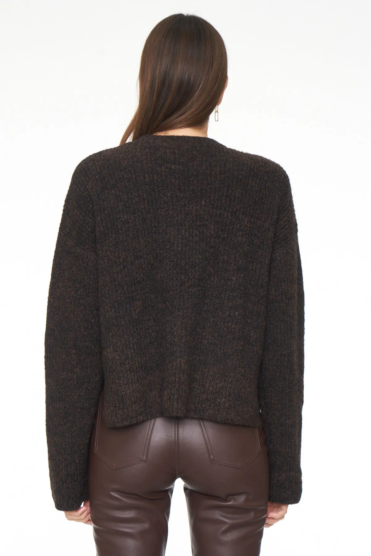 Zane Crew Neck Swing Sweater - Espresso Melange sold by pistola product image thumbnail 4