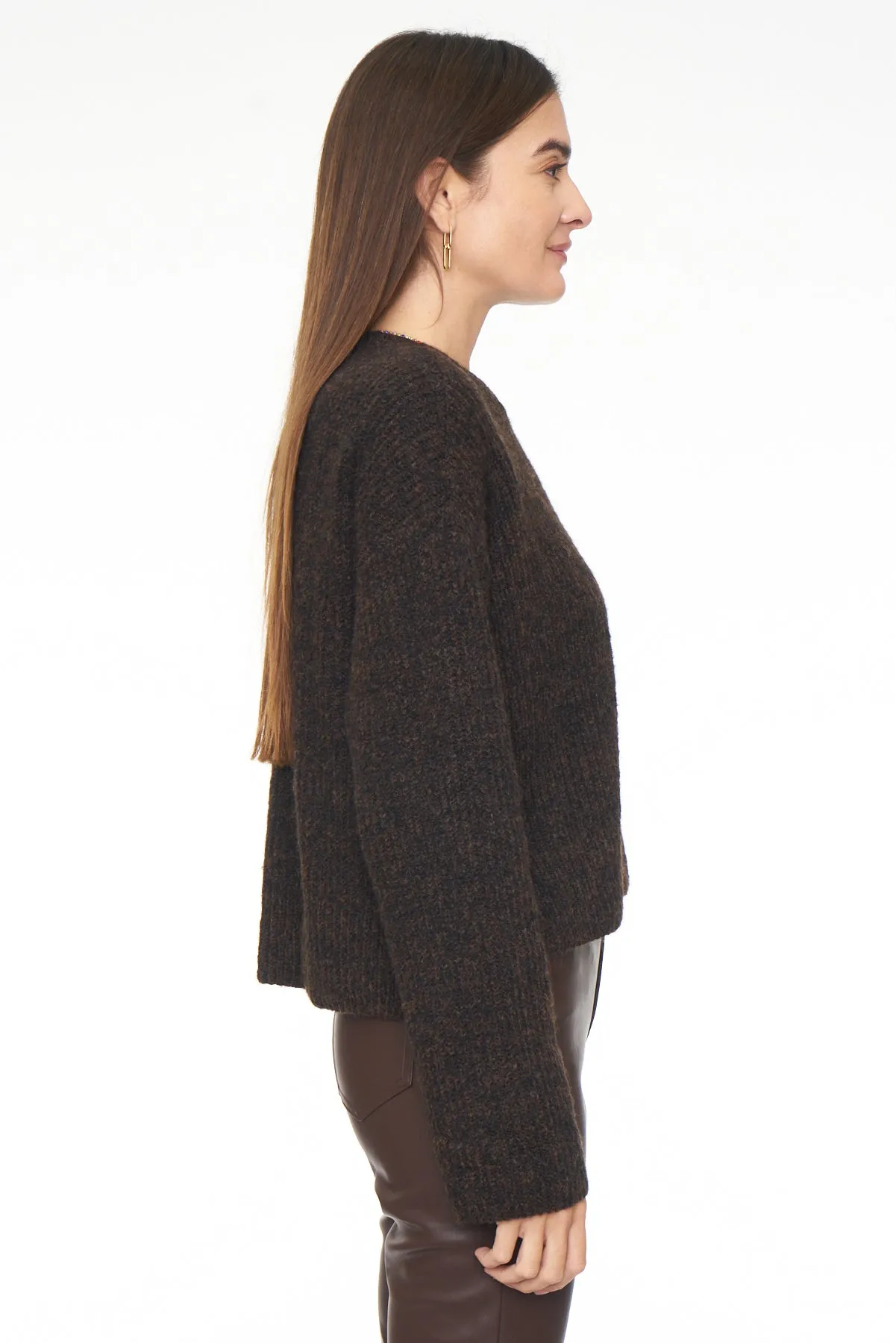 Zane Crew Neck Swing Sweater - Espresso Melange sold by pistola product image thumbnail 3
