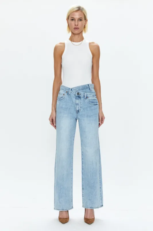 Bobbie Mid Rise Loose Straight Leg w/ Crossover Jean - Nelson sold by pistola