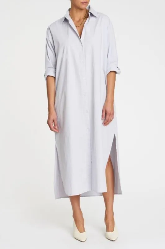 Sloane Oversized Button Down Shirt Dress - Blue Mist sold by pistola