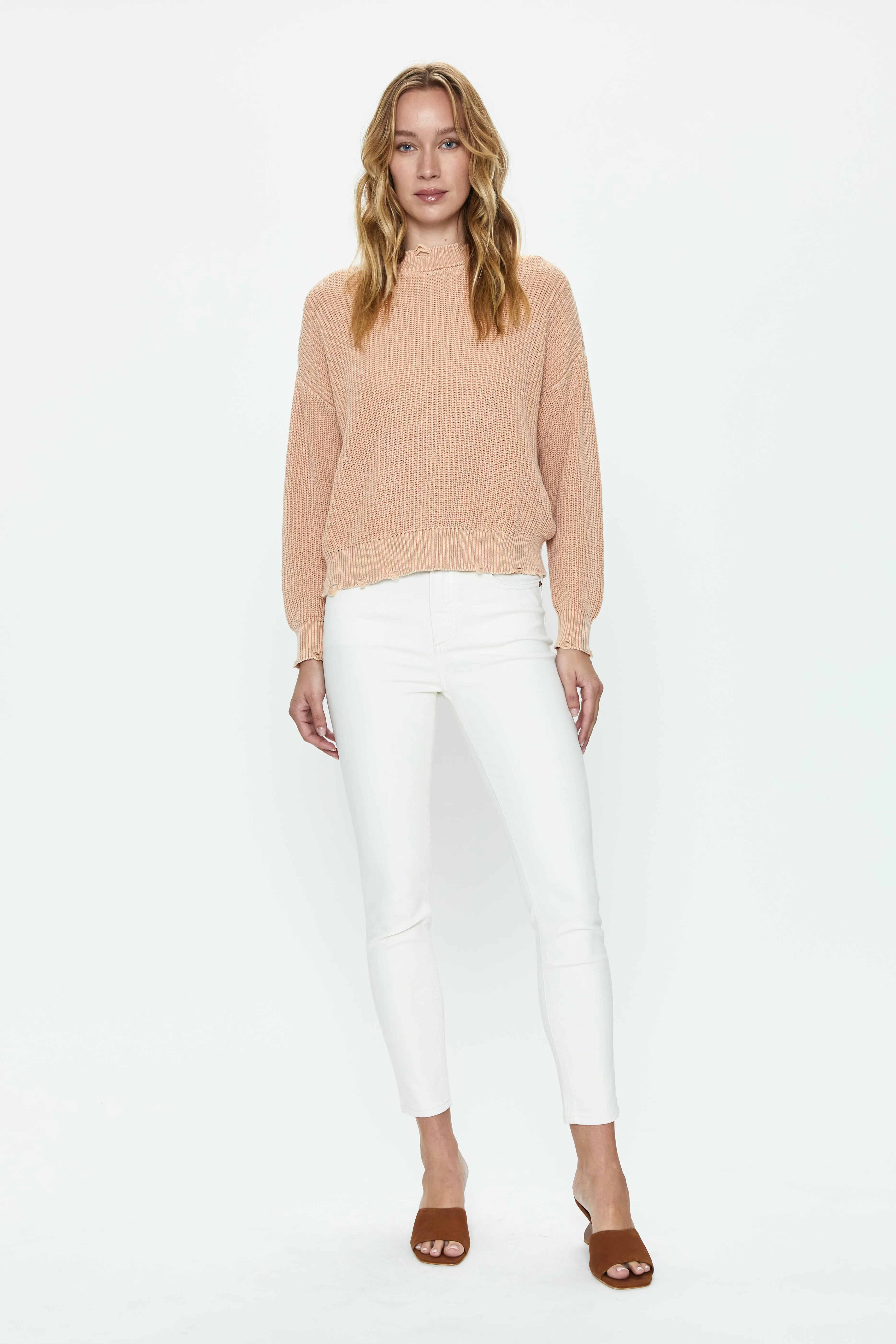 Aline High Rise Skinny - Eggshell sold by pistola