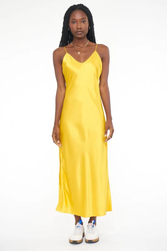 Mari V Neck Slip Dress - Apricot sold by pistola