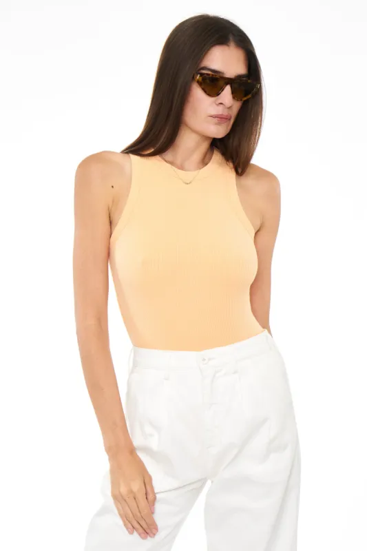 Blake Sleeveless Crew Neck Thong Bodysuit - Sherbet sold by pistola