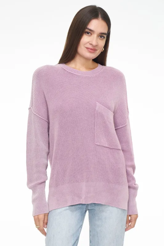 Darya Oversized Crewneck Pullover -  Sandwashed Lavender sold by pistola