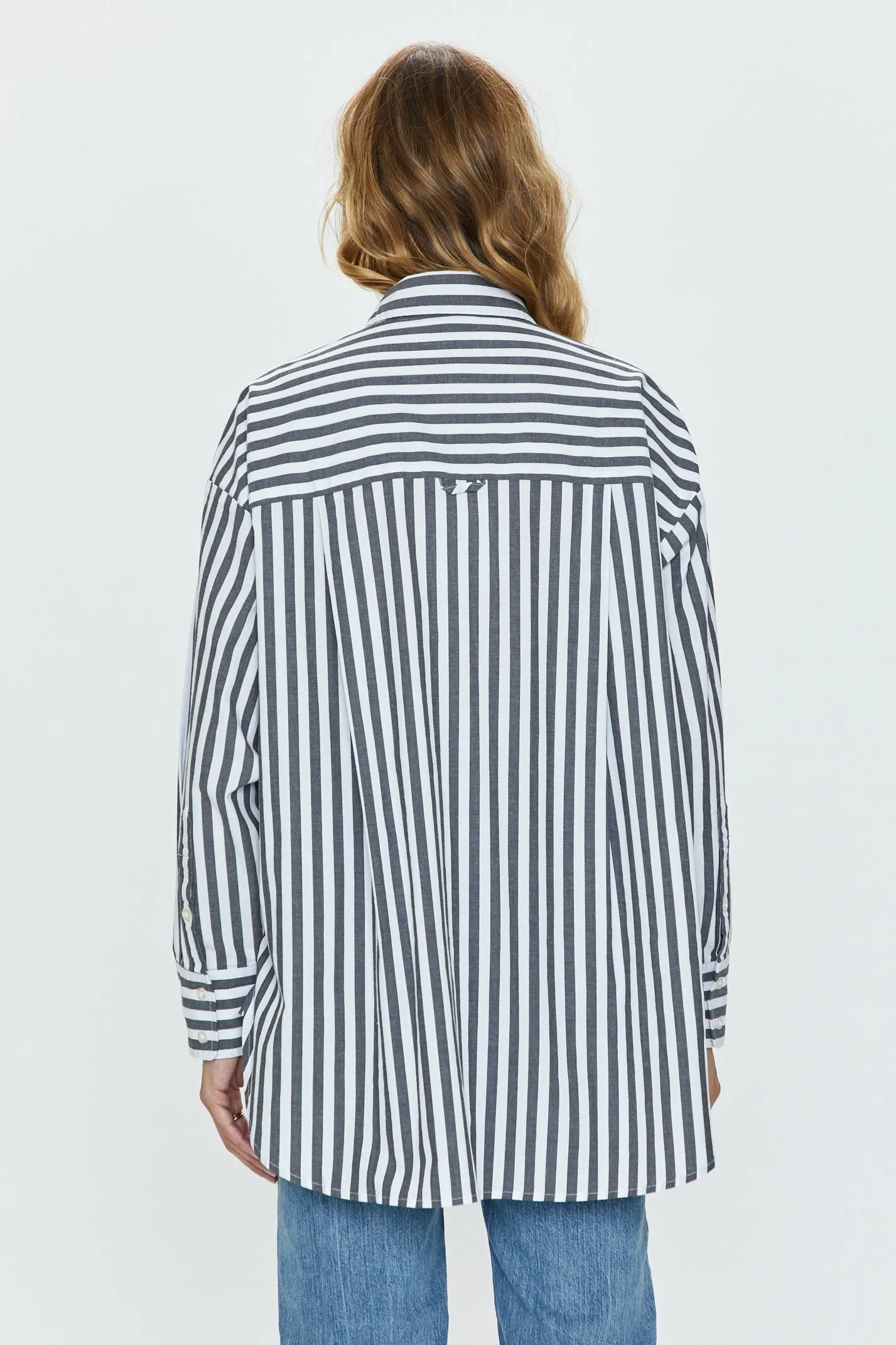 Rena Button Down Tunic Shirt - Alani Stripe sold by pistola product image thumbnail 5