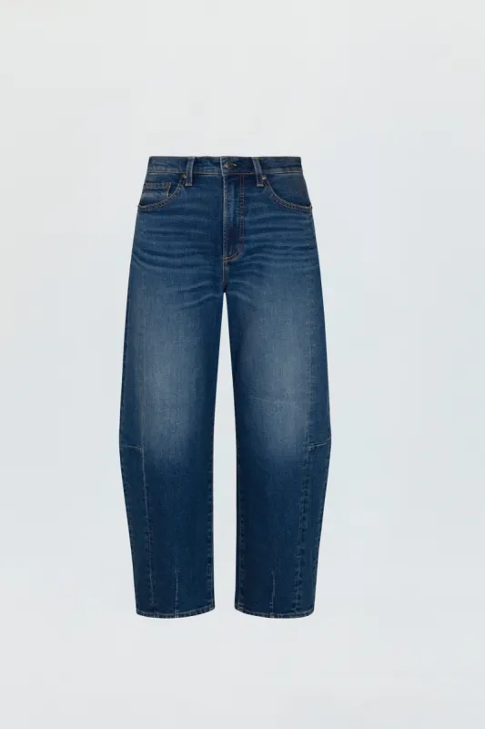 PETITE Eli High Rise Barrel Jean - Mixer sold by pistola
