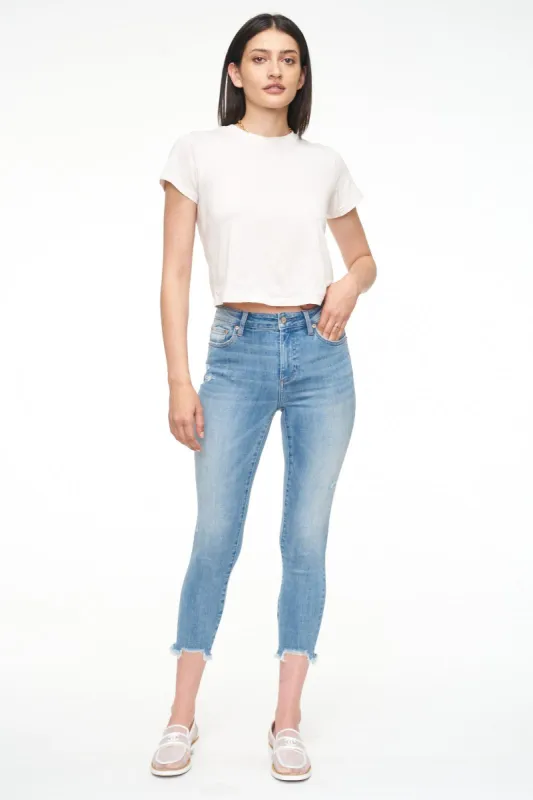 Audrey Mid Rise Skinny Crop Jean - Tropics Vintage made by Pistola