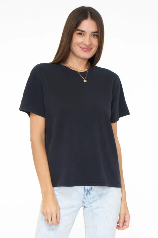 Palmer Hemp Boxy Tee - Black Stone sold by pistola