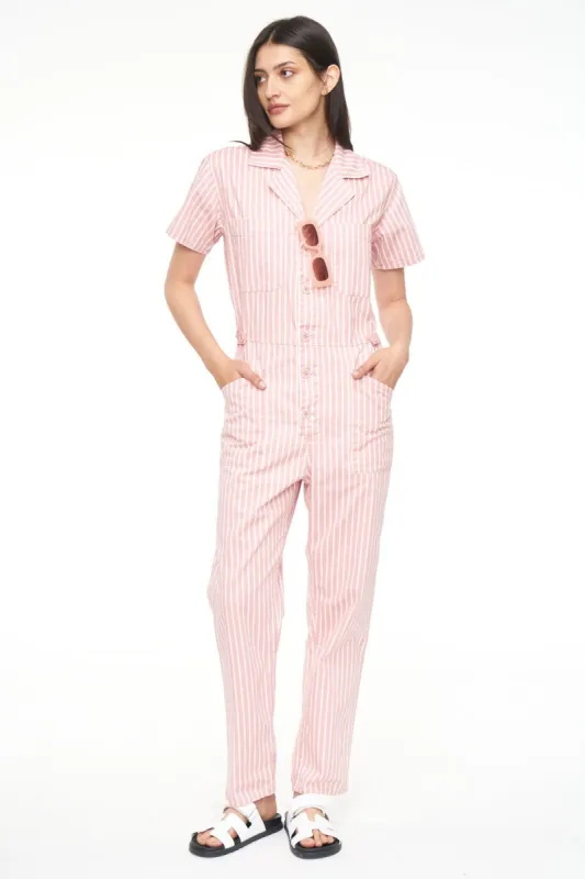 Grover Short Sleeve Field Suit - Peony Stripe sold by pistola