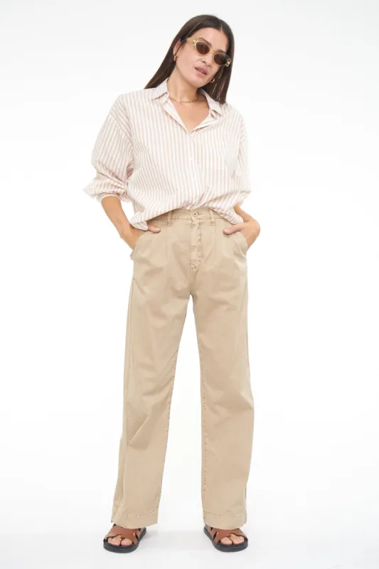 Ellery High Rise Wide Leg Trouser - Sesame sold by pistola