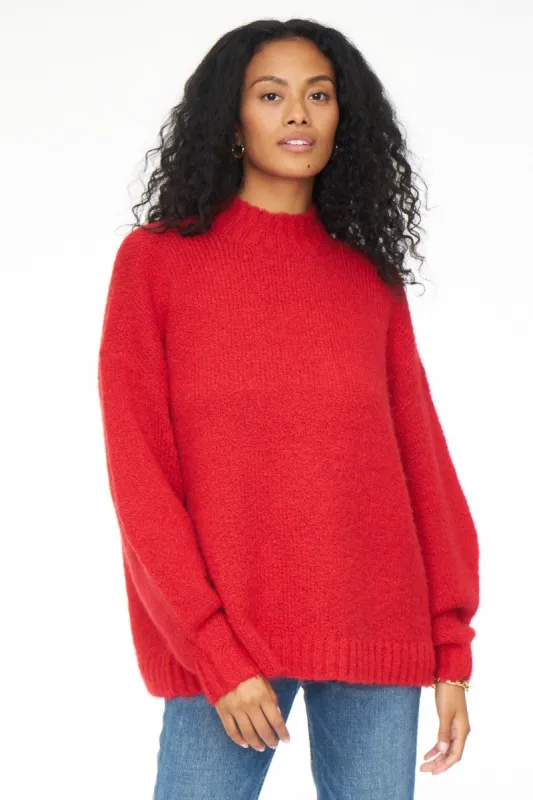 Carlen Mock Neck Sweater - Scarlet made by Pistola