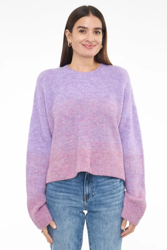 Zane Crew Neck Swing Sweater - Ombre Pink sold by pistola