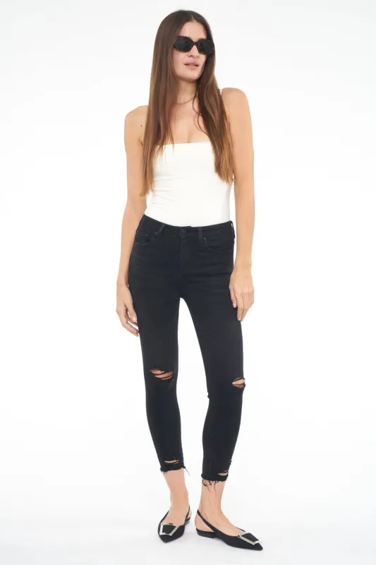 Audrey Mid Rise Skinny Crop - Carbon made by Pistola