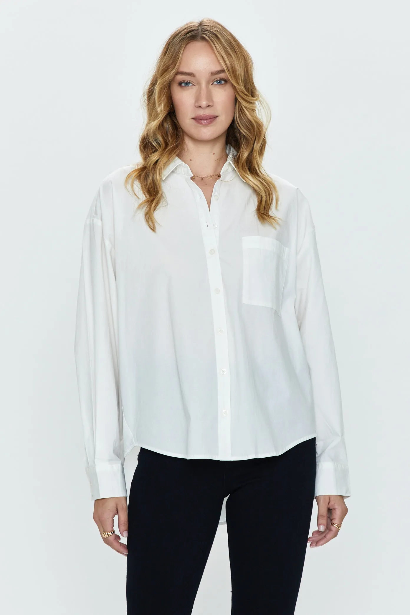 Sloane Long Sleeve Oversized Button Down Shirt - Le Blanc sold by pistola