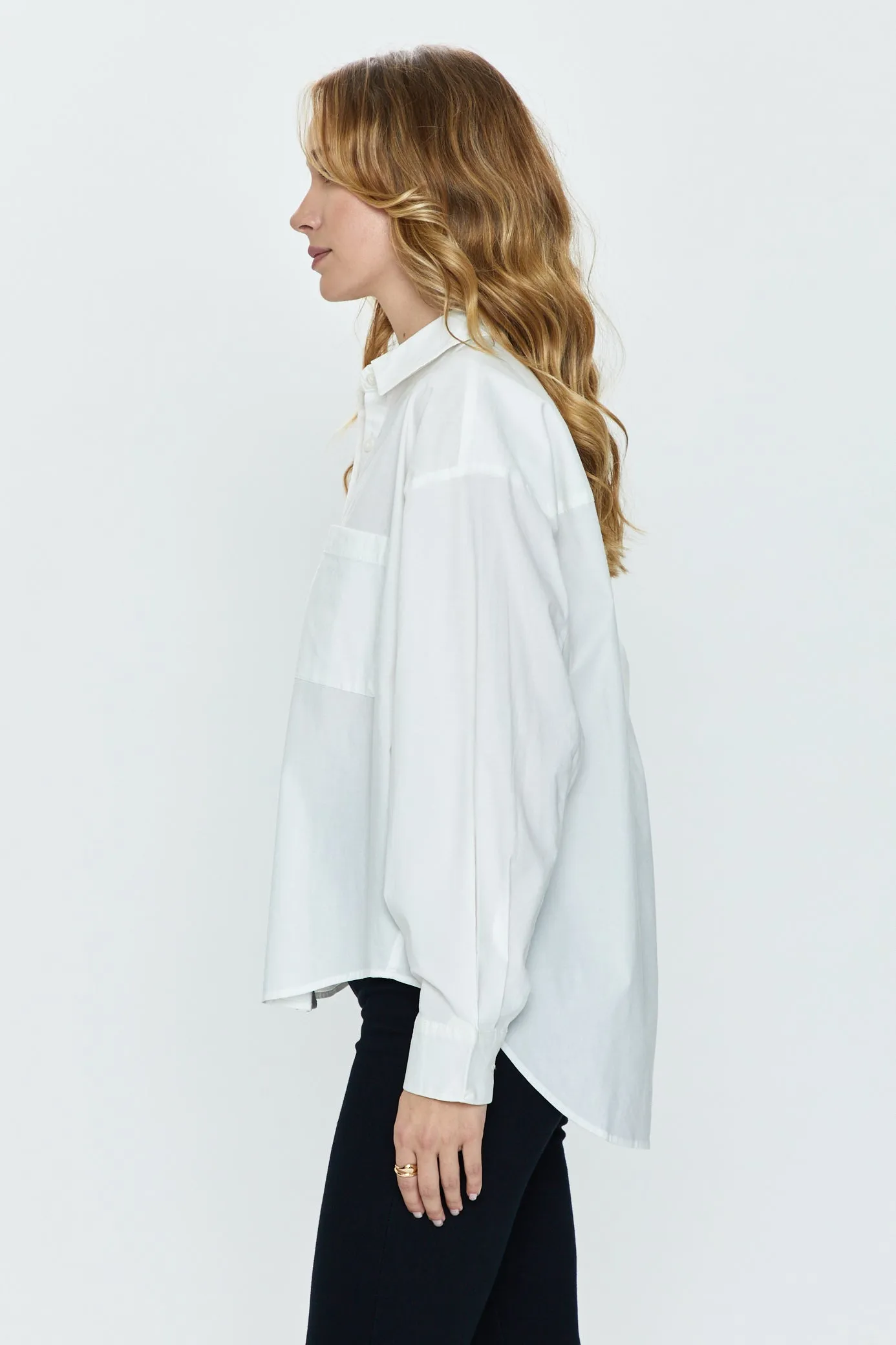 Sloane Long Sleeve Oversized Button Down Shirt - Le Blanc sold by pistola product image thumbnail 3