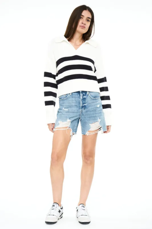 Devin High Rise Mom Cut Off - Lucca Distressed sold by pistola