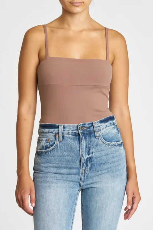 Tristen Tank Bodysuit - Dark Taupe sold by pistola