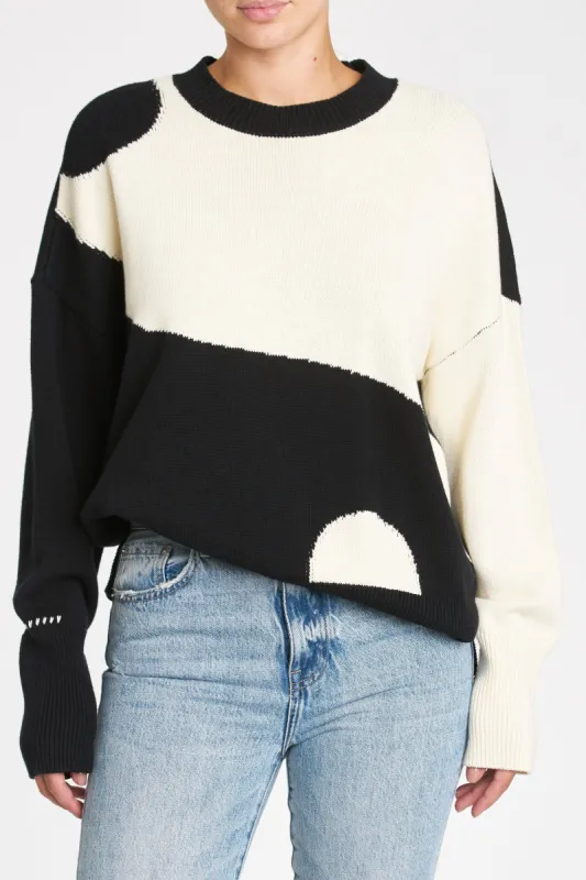 Darya No Pocket Crewneck Pullover - Yin Yang sold by pistola
