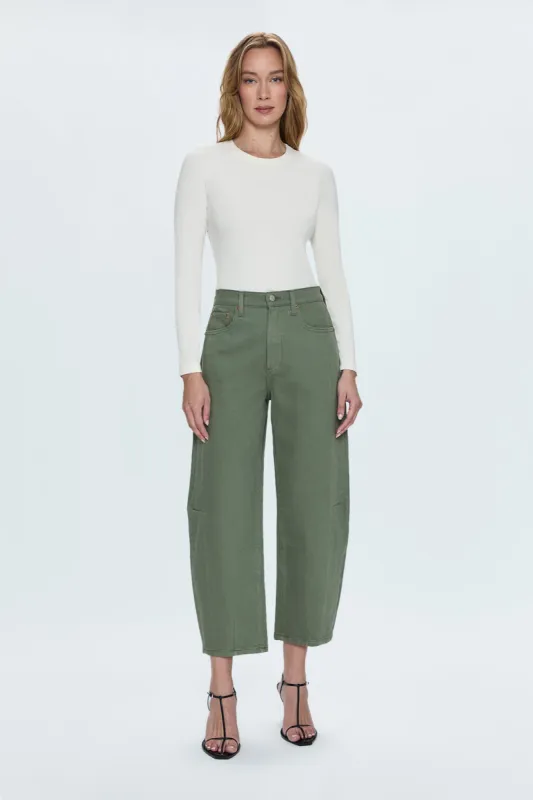 Eli High Rise Barrel Jean - Calvary Olive made by Pistola