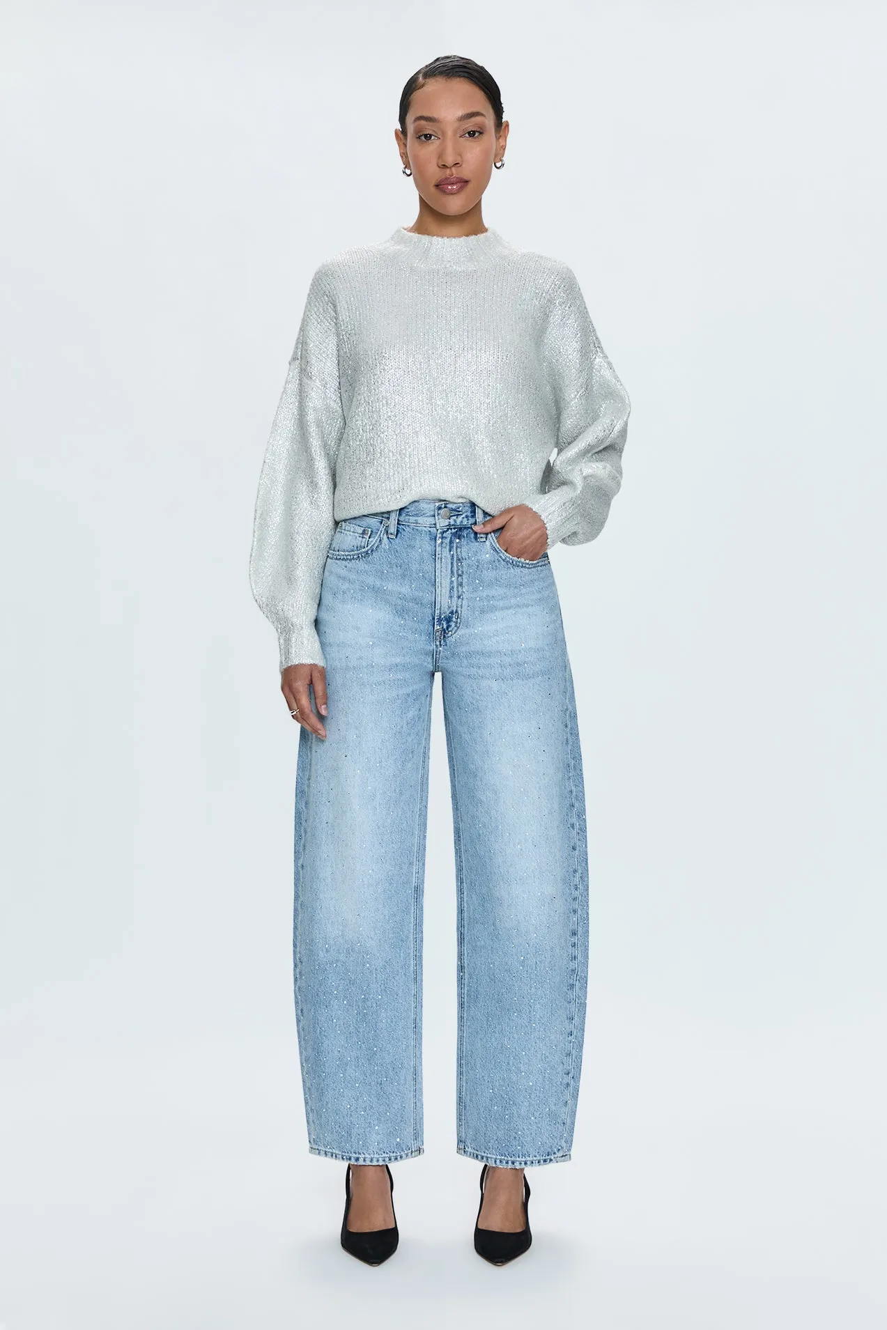 Wes High Rise Barrel Jean - Glitz sold by pistola