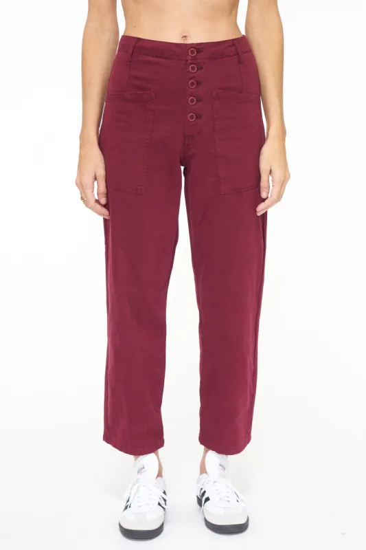 Tammy High Rise Trouser - Merlot sold by pistola