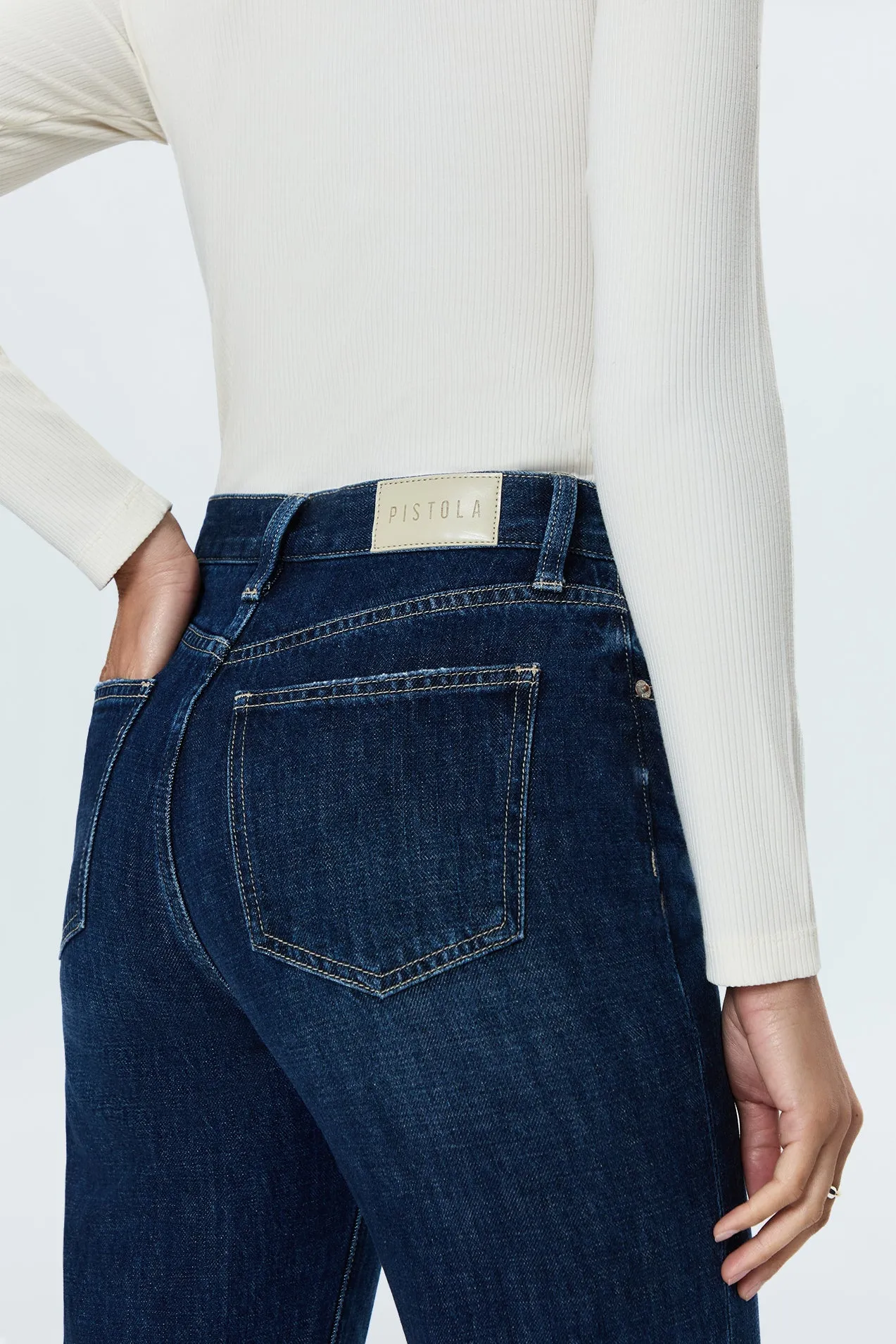 PETITE Cassie Super High Rise Straight Jean - Cultivate sold by Pistola product image thumbnail 4