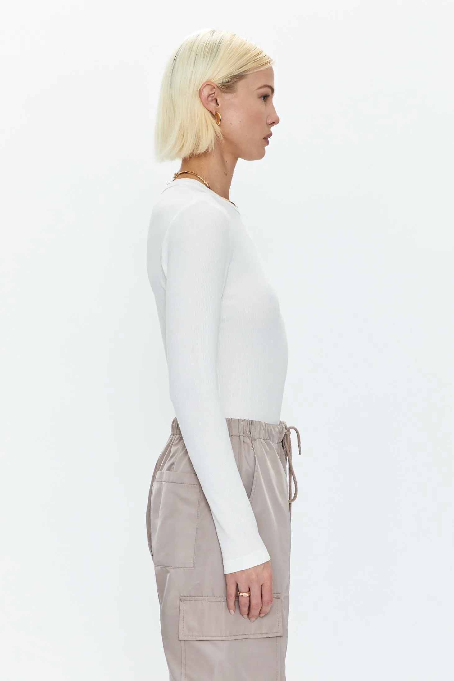 Bailey Long Sleeve Crew Neck Thong Bodysuit - Le Blanc sold by Pistola product image thumbnail 3