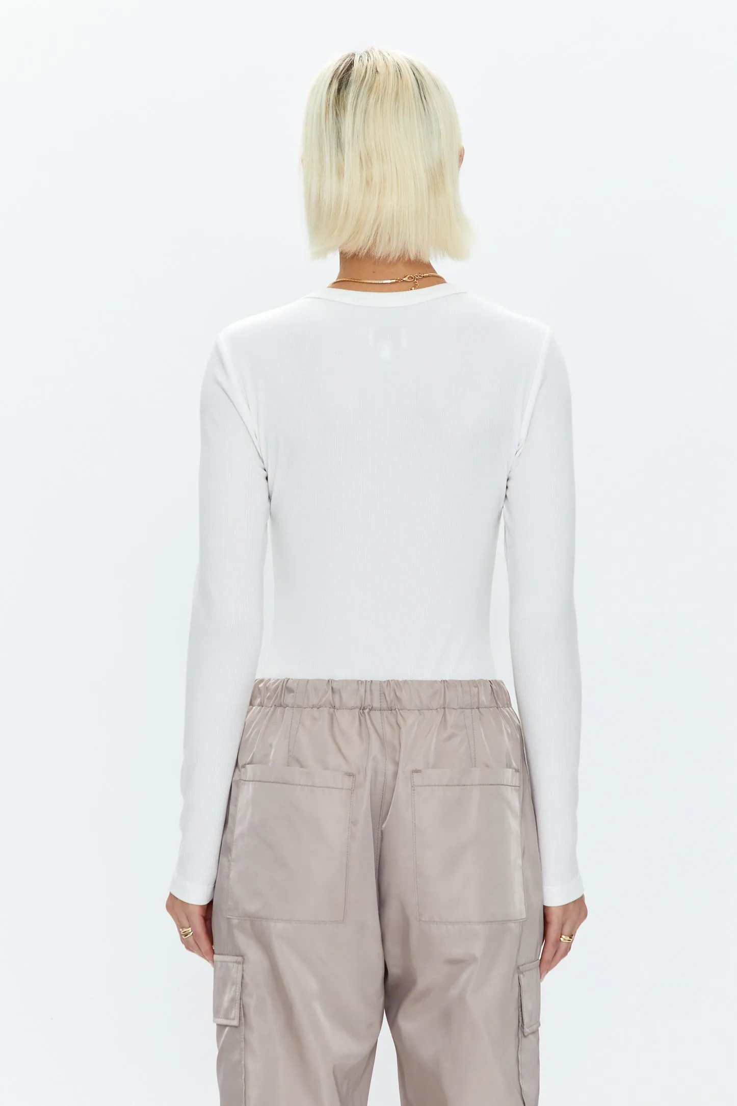 Bailey Long Sleeve Crew Neck Thong Bodysuit - Le Blanc sold by Pistola product image thumbnail 4