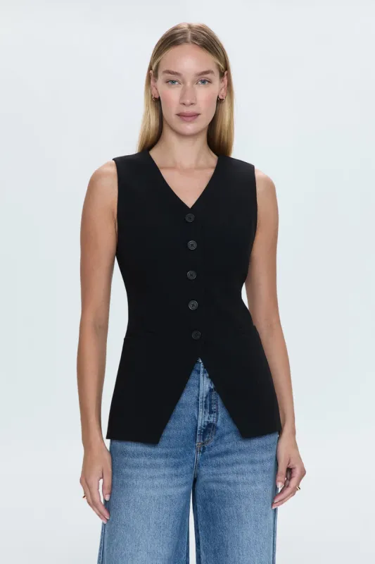 Lila Fitted Vest - Black sold by pistola