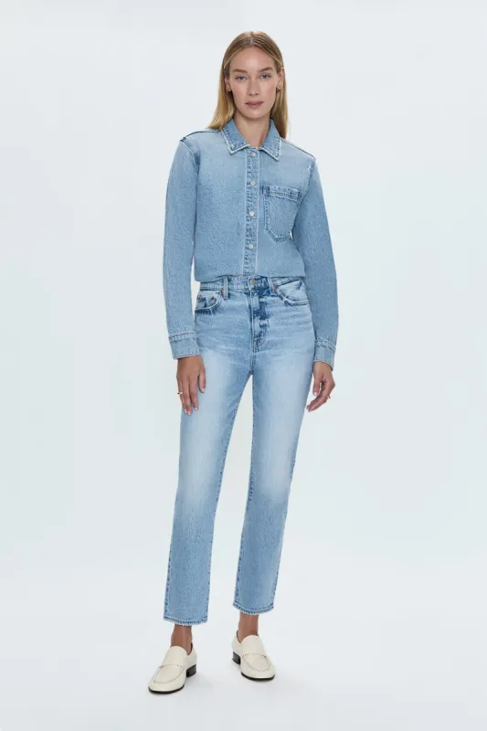 Bri High Rise Slim Straight Jean - Scholar Vintage sold by pistola