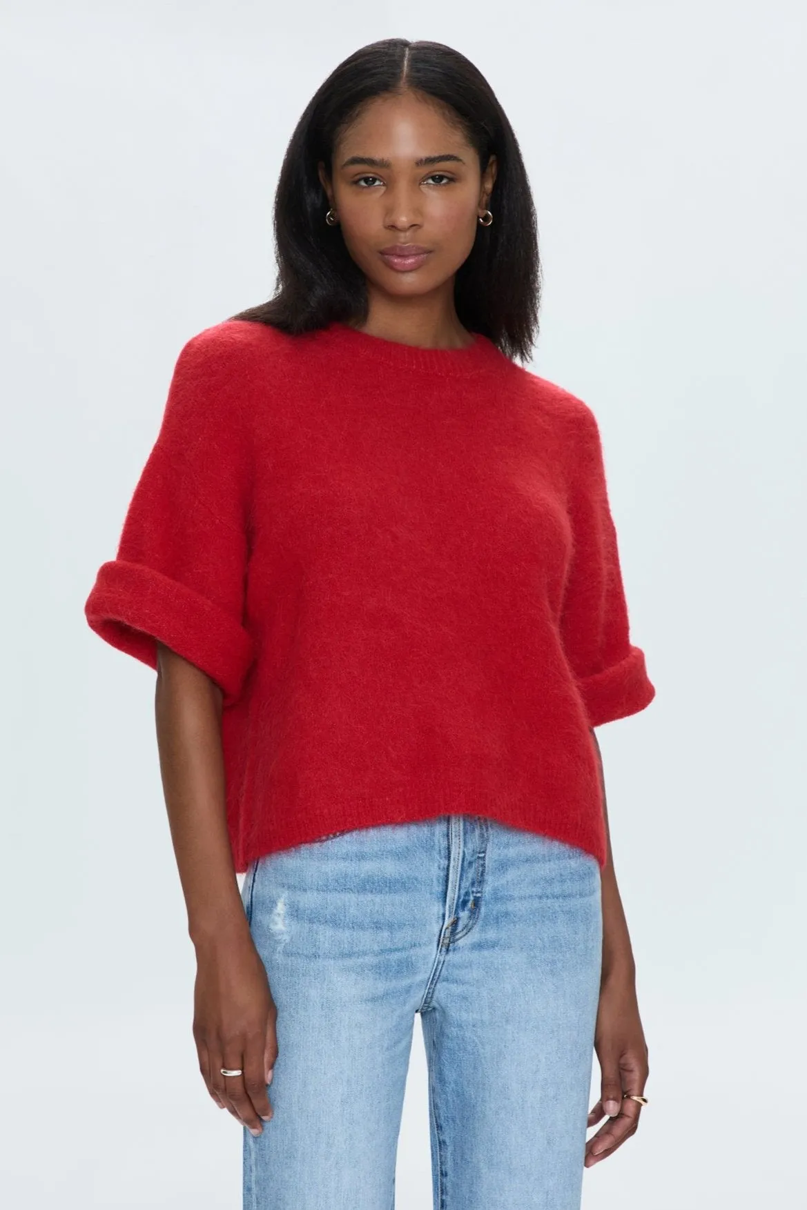 Micah Sweater Tee - Ruby sold by pistola