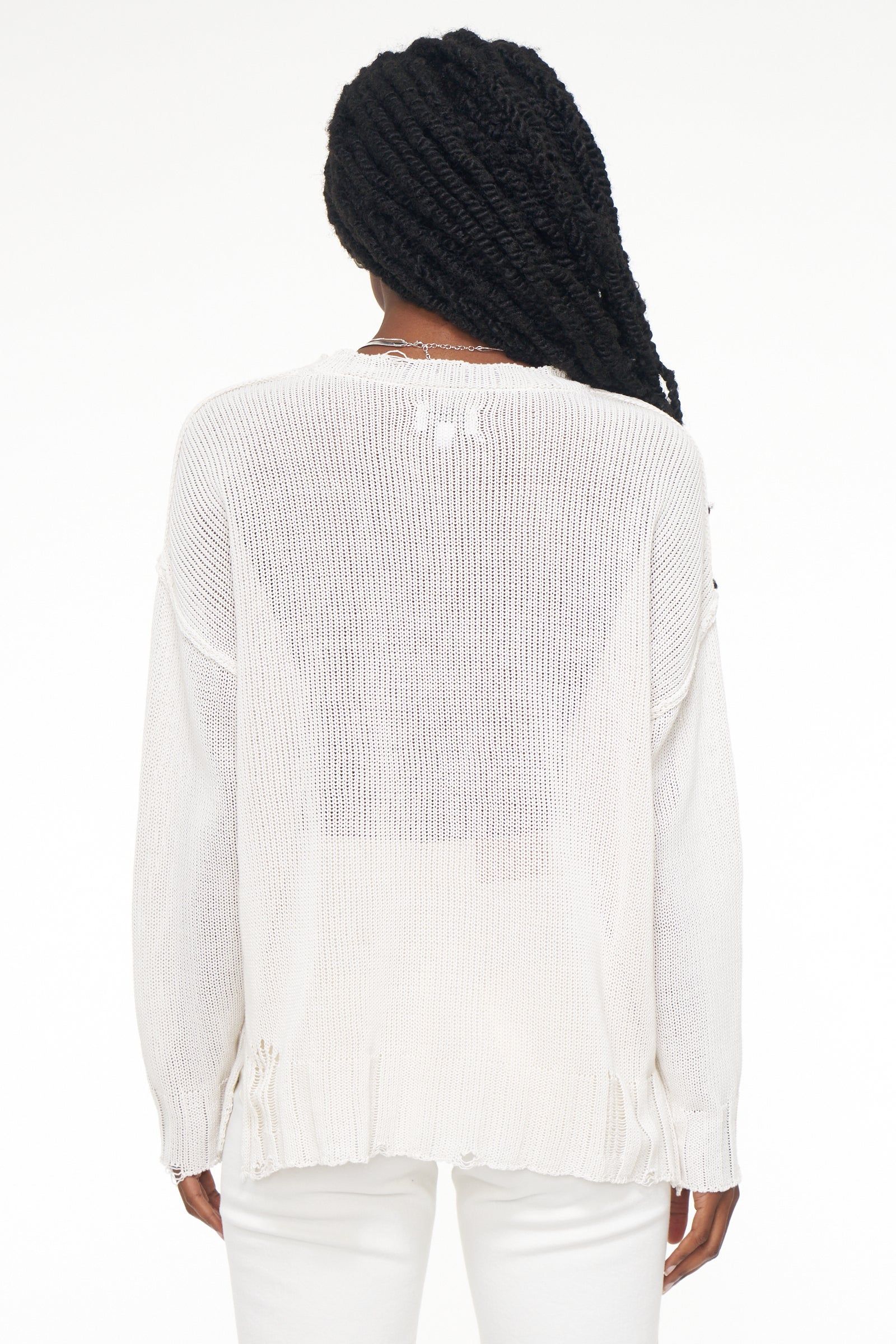 Elyse Lightweight Pullover Sweater - Vanilla Distressed sold by pistola product image thumbnail 4