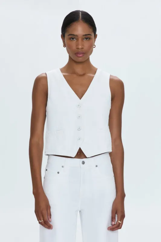 Vero Denim Vest - White sold by pistola