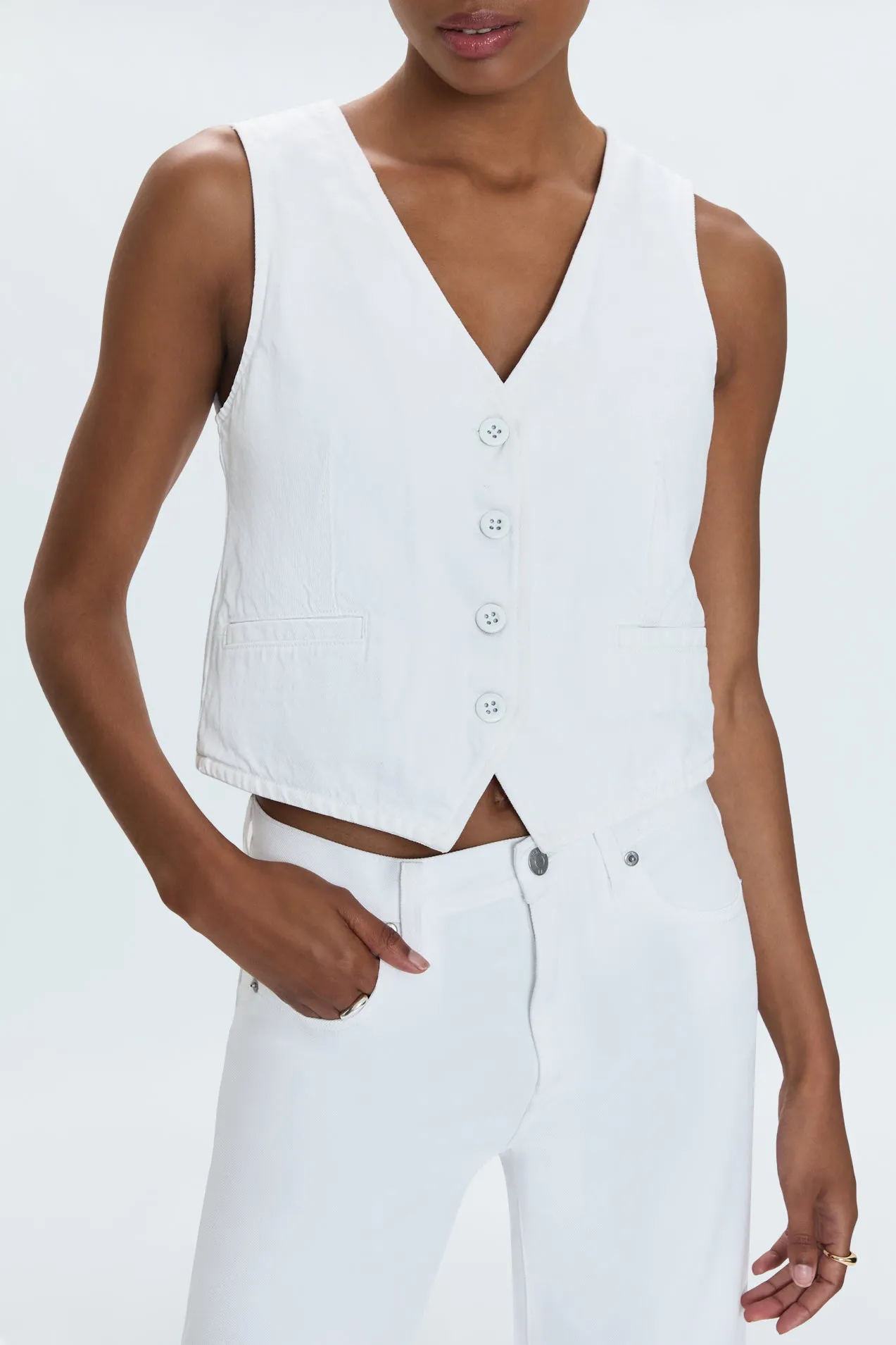 Vero Denim Vest - White sold by Pistola product image thumbnail 2