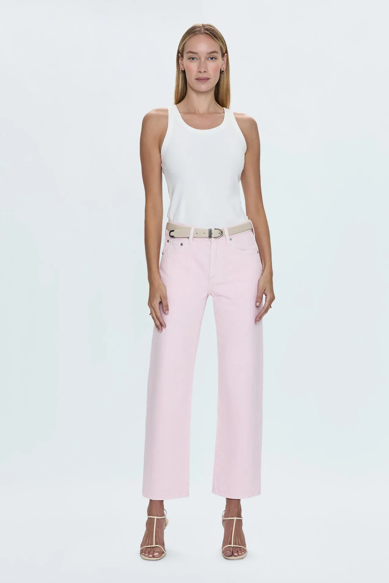 Lexi Mid Rise Bowed Straight Jean - Blush sold by Pistola product image thumbnail 4