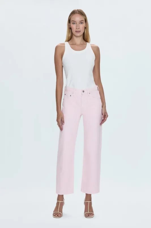 Lexi Mid Rise Bowed Straight Jean - Blush sold by Pistola
