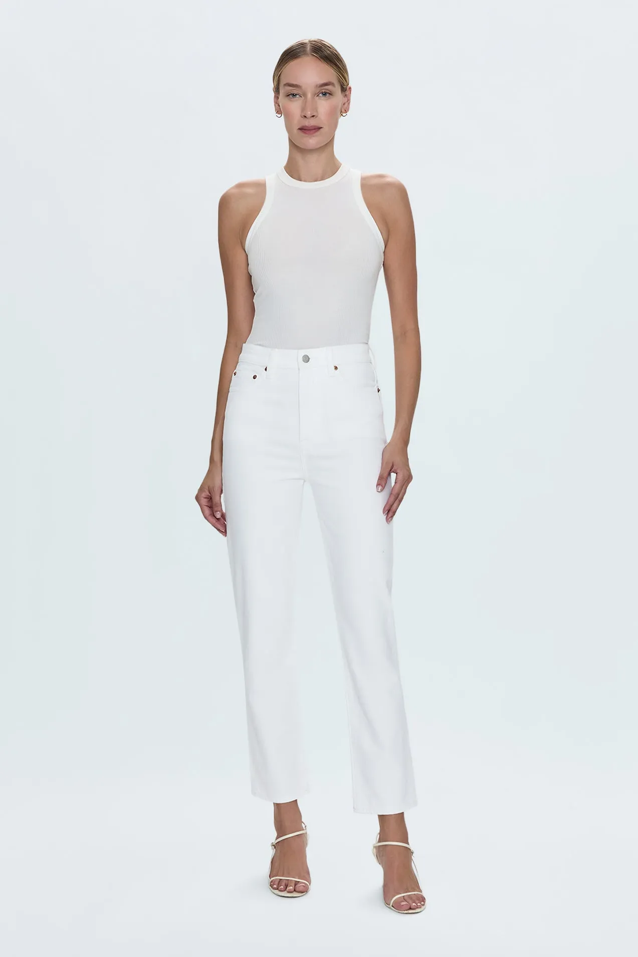 Bri High Rise Slim Straight Jean - Antique White sold by Pistola